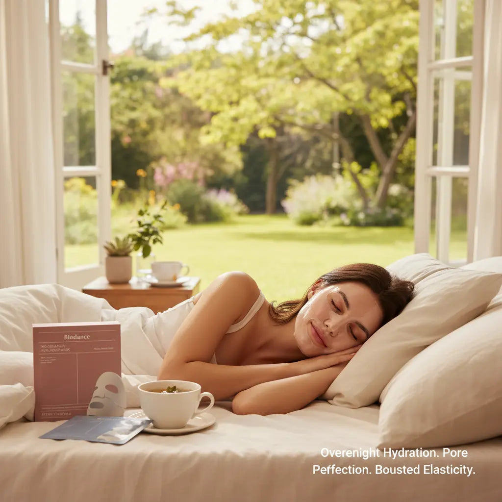 BIODANCE Bio-Collagen Deep Hydrating Gel Mask, Night Moisturizing, Shrinking Pores, Improving Elasticity, 4 Pieces per Box